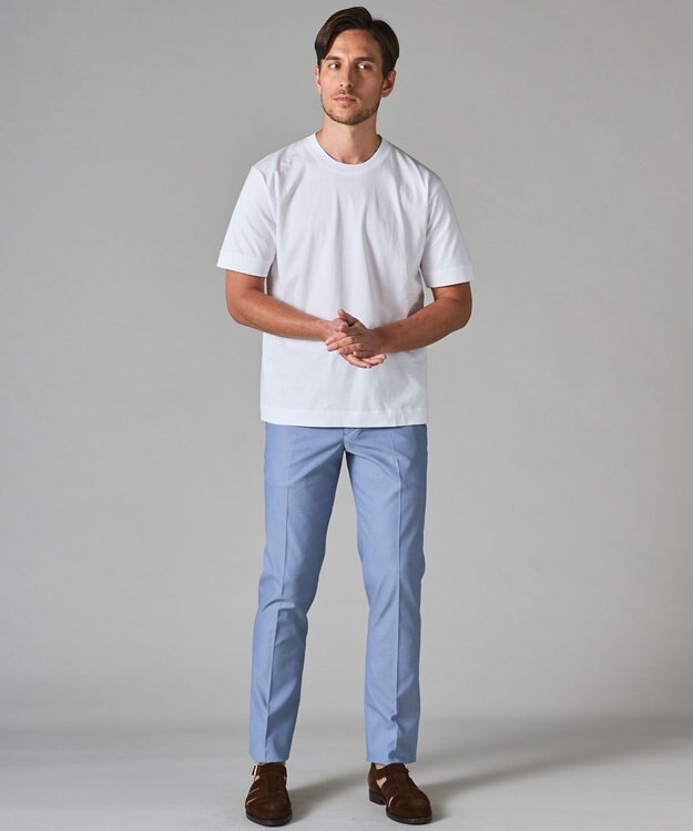 GOTAIRIKU ウエストアジャスター/折り目加工/吸汗速乾/洗える【ビジネス対応】クールマックスパンツ（24年モデル） サックスブルー系