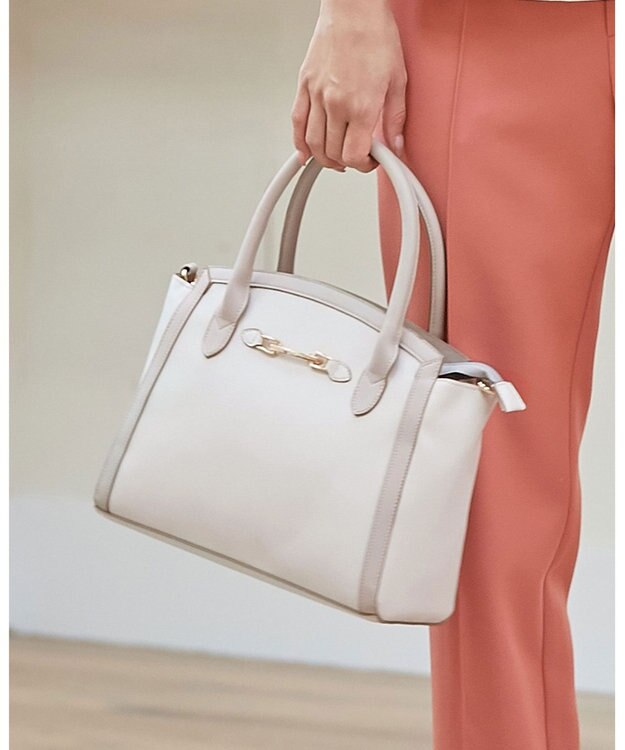 ANY SIS 【美人百花7月号掲載】2WAYビットエッジミディ トートバッグ アイボリー