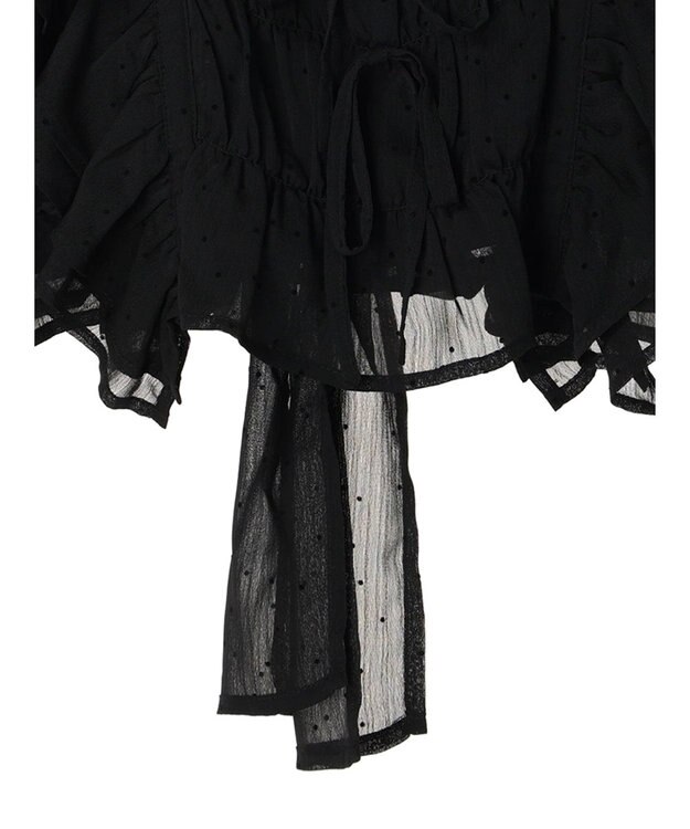 earth music&ecology フロッキードットフリルビスチェ Black