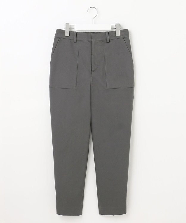 J.PRESS LADIES 【洗える】サテンストレッチプレミアムピーチ ベイカー パンツ グレー系