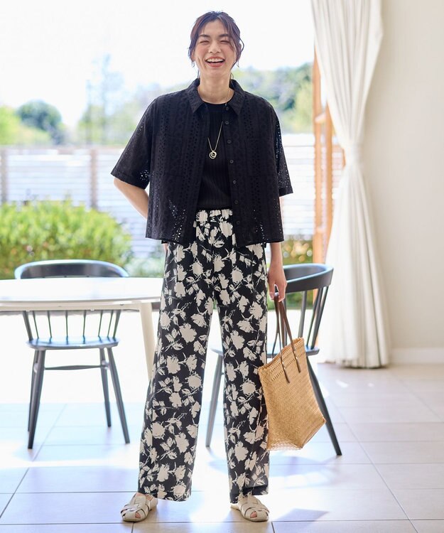 ANY L エンブロイダリーシャツ ブラック