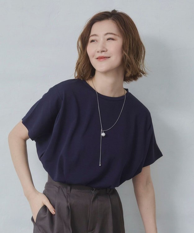 WEGO 【2026春夏新作】接触冷感フレンチスリーブT ネイビー