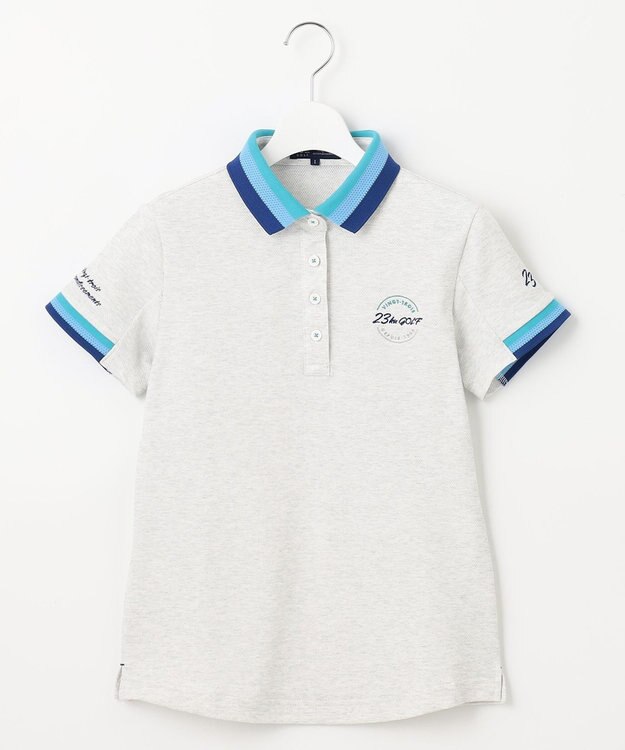 23区GOLF 【WOMEN】【UVケア・吸水速乾】ハニカムカノコ 半袖ポロシャツ ライトグレー系