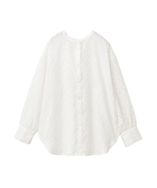 Green Parks ２ＷＡＹ　リーフジャガードシアーシャツ Off White