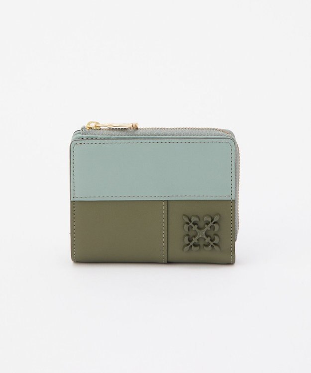 russet 【2025AW新作】パッチワークハーフウォレット(SO-430) Khaki/Sax