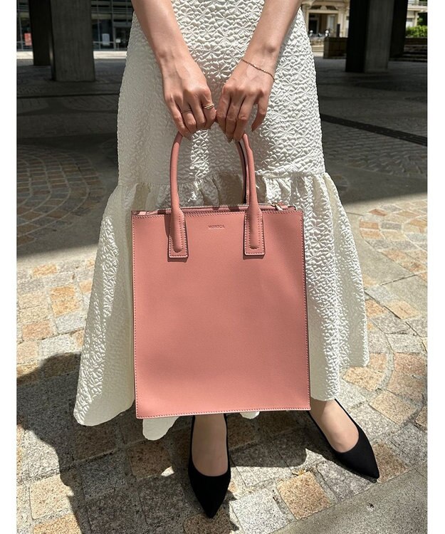 LA BAGAGERIE 【MONICA】アコーディオンスクエアトートM ピンク