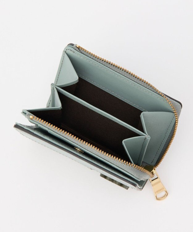 russet 【2025AW新作】パッチワークハーフウォレット(SO-430) Khaki/Sax