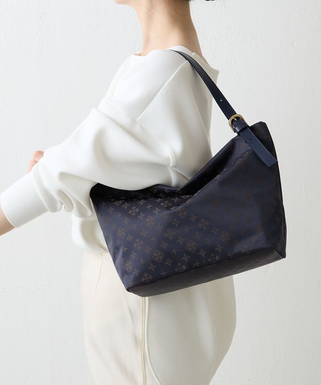 russet ナイロンジャガード2WAYワンハンドルトートバッグ(SF-268) Purple/BR