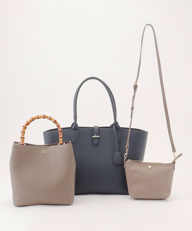 J.PRESS LADIES 【3点セット・A4サイズ収納可】マトリョーシカ トート バッグ ネイビー系