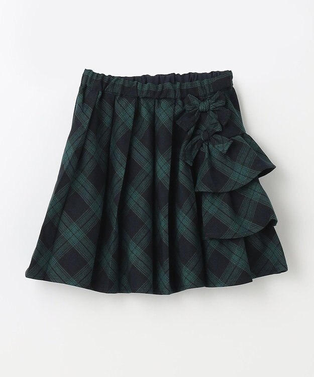 ANY KIDS チェックプリーツスカート グリーン系チェック
