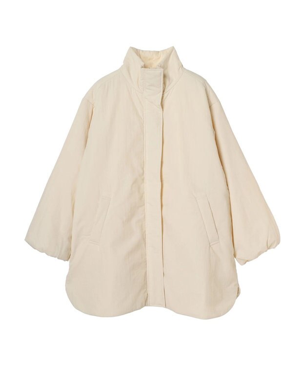 Green Parks 中わたスタンドカラーミドル丈ブルゾン Ivory