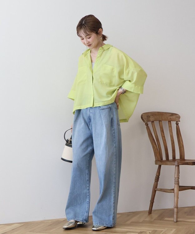 AMERICAN HOLIC Wポケットシアー半袖シャツ Pistachio