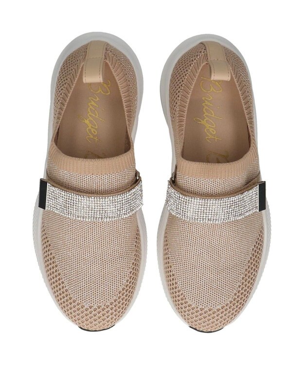 Bridget Birkin 【Bridget Birkin】ベルトストーンニットスニーカー ベージュ