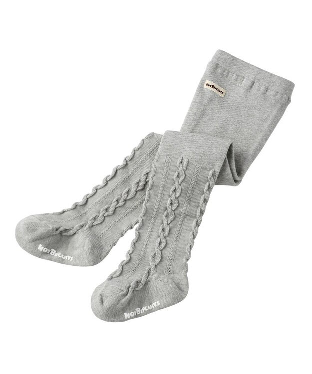 MIKI HOUSE HOT BISCUITS 【70-120cm】 ケーブル柄タイツ