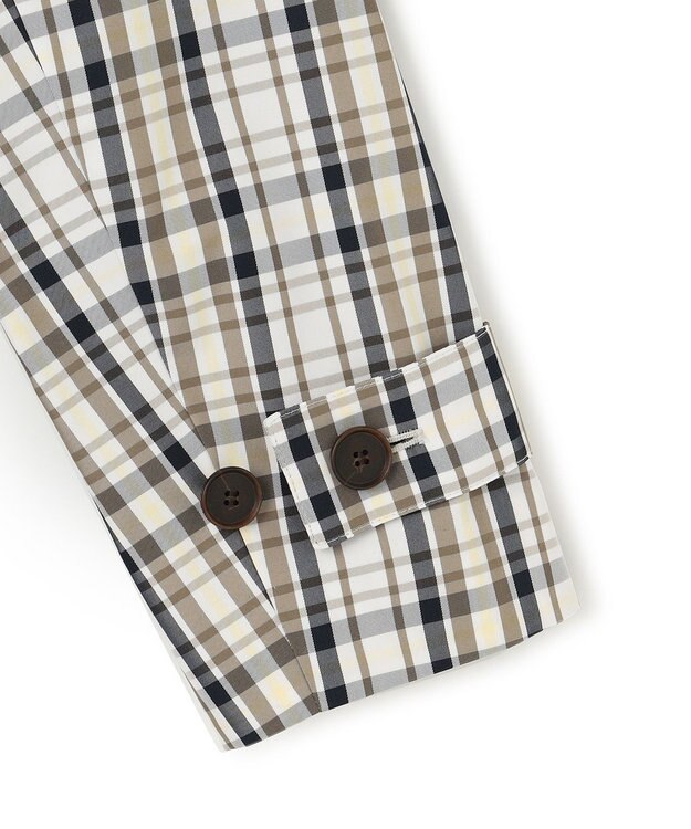 23区 S メモリーチェック トレンチコート ダークブラウン系3