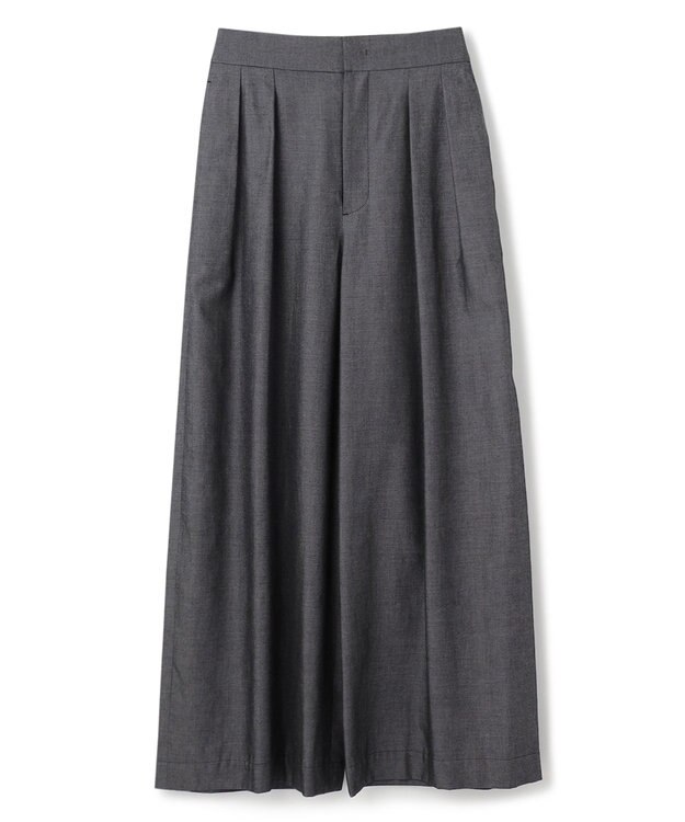 uncrave 【手洗い可】シャンブレー タック パンツ（uncrave WHITE） インディゴ