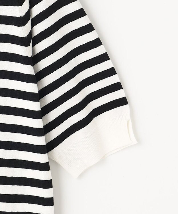 組曲 L 5分袖ニットＴシャツ ボーダー系1