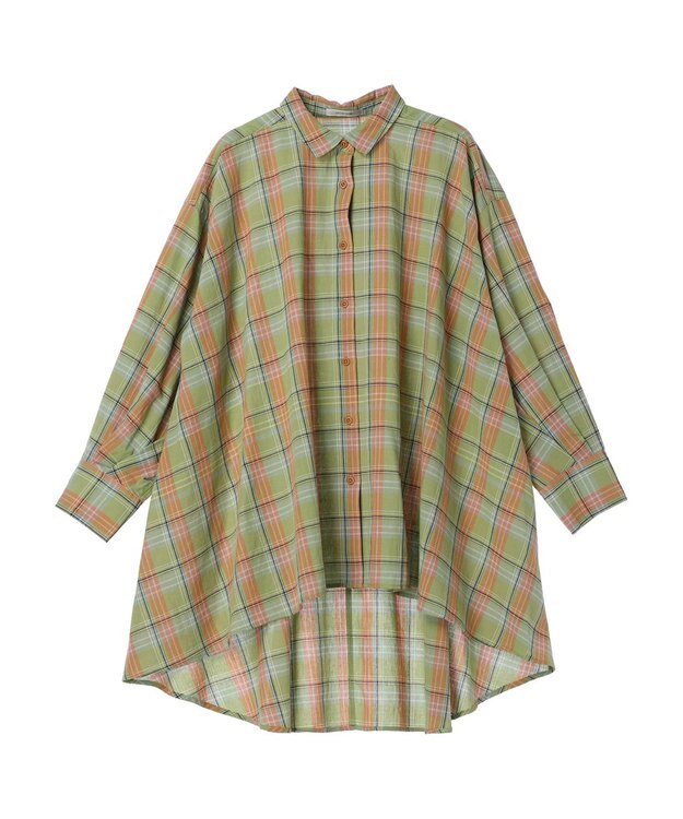 CRAFT STANDARD BOUTIQUE チェックフィッシュテールチュニック Light Green