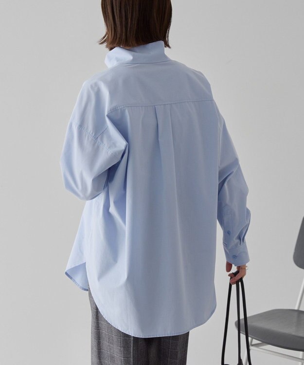 AMERICAN HOLIC イージーケアハイネックシャツ Sax