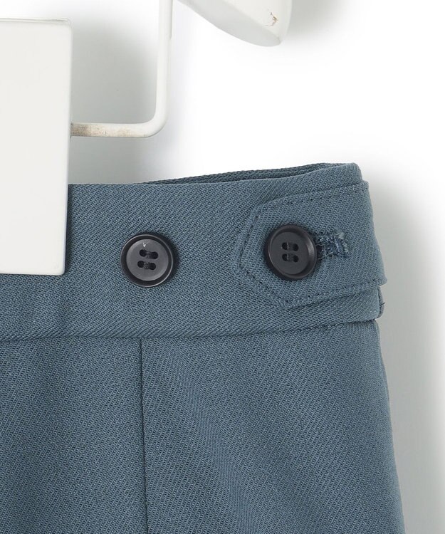 ICB L 【洗える】ウール2WAYストレッチ テーパードパンツ ダルブルー系