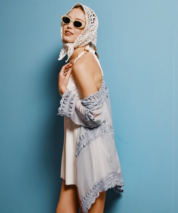 San-ai Resort（三愛水着楽園） クロシェ羽織　F　　【San-ai Resort（サンアイリゾート）】 ブラック