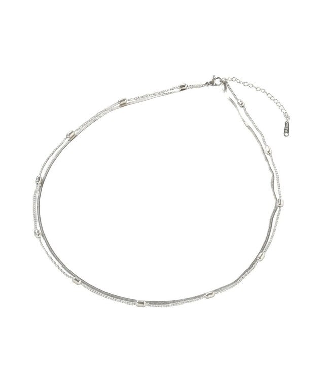 Green Parks 【ステンレス】スネーク２連ネックレス Silver