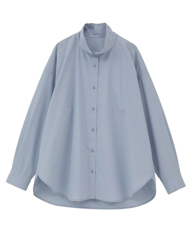 AMERICAN HOLIC イージーケアハイネックシャツ Sax