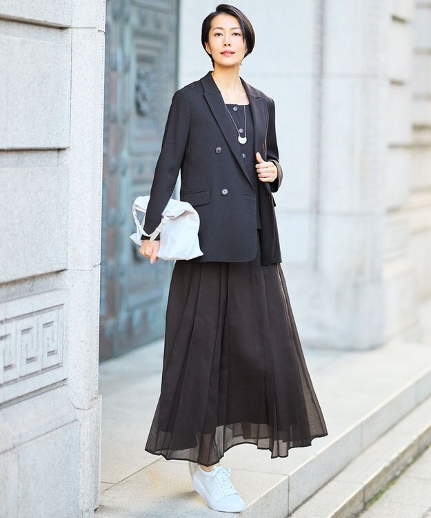 自由区 【カタログ掲載・人気素材・セットアップ対応】リネンライクシンセティックノースリーブ ブラウス ダークブラウン