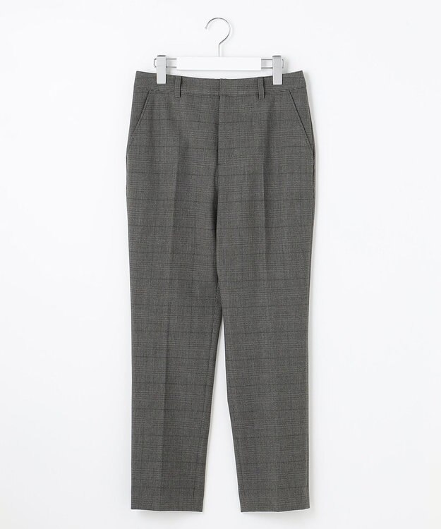 J.PRESS LADIES 【洗える】アルガンシルクチェック テーパード パンツ ライトグレー系3