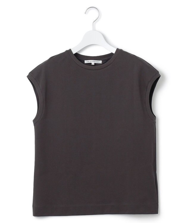 23区 L 【洗える】コンパクトヤーン フレンチスリーブ Tシャツ ブラウン系