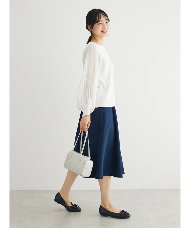 Green Parks プリーツ袖ニットプルオーバー Off White