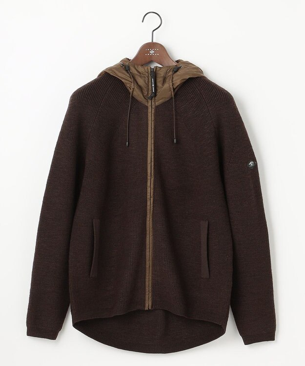 JOSEPH ABBOUD MOUNTAIN 【UNISEX】日本素材 ストレッチニットパーカー ダークブラウン系