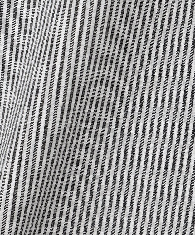 UNFILO フリルネックシャツ モノトーンストライプ