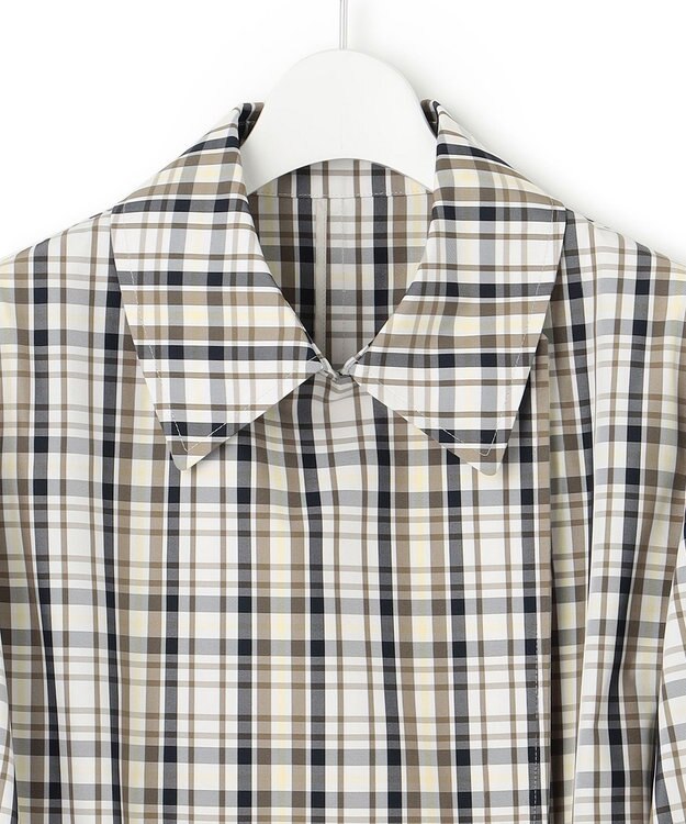 23区 メモリーチェック トレンチコート ダークブラウン系3