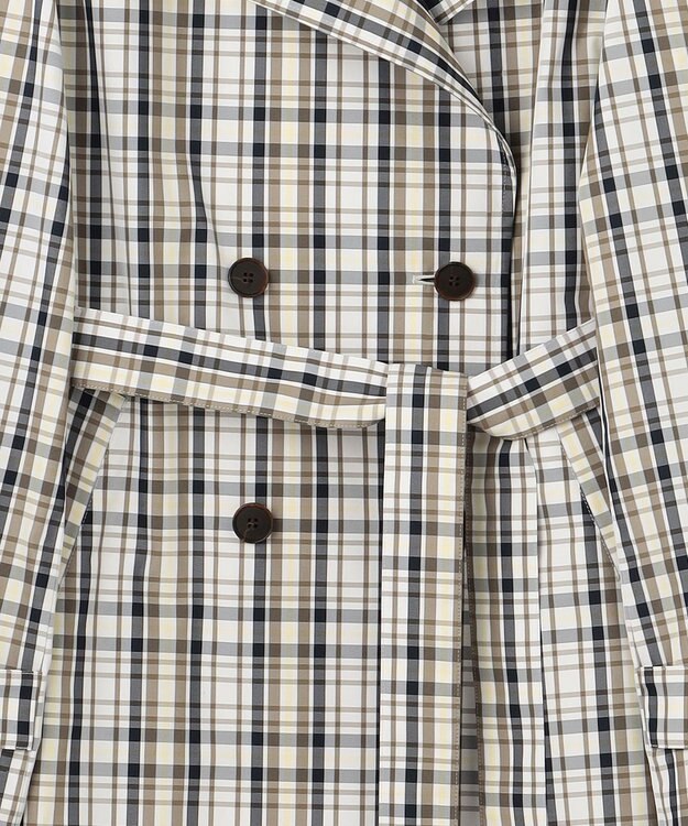 23区 S メモリーチェック トレンチコート ダークブラウン系3