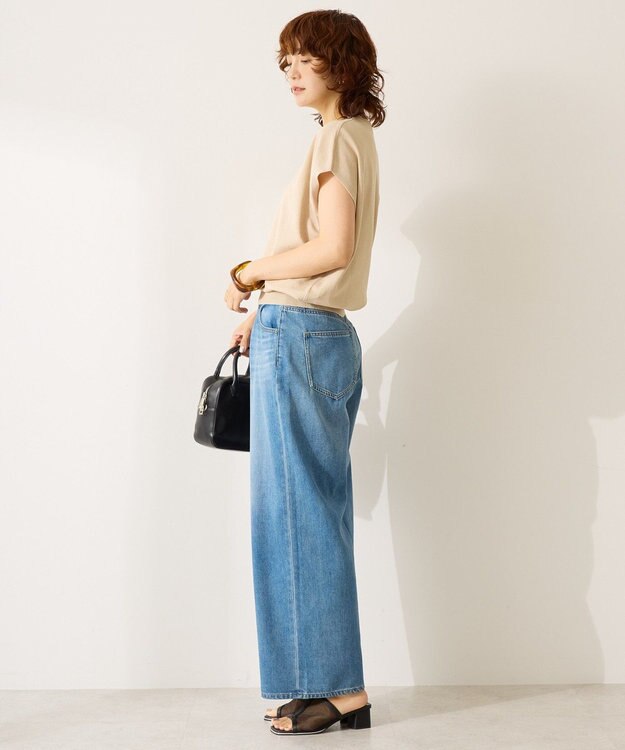 AMERICAN HOLIC 【WEB限定】接触冷感ラメフレンチスリーブニットプルオーバー Beige