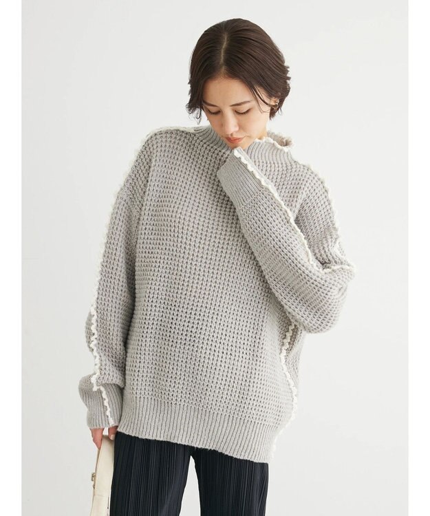 Green Parks ・Ｐｅｔｉｔ　Ｆｌｅｕｒ　ハイショクパイピングニット Gray