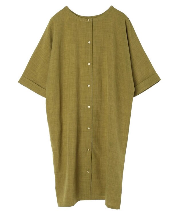 Green Parks 前後２ｗａｙミディ丈タックワンピース Green