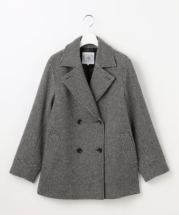 J.PRESS LADIES S チェックビーバー Pコート ブラックチェック系