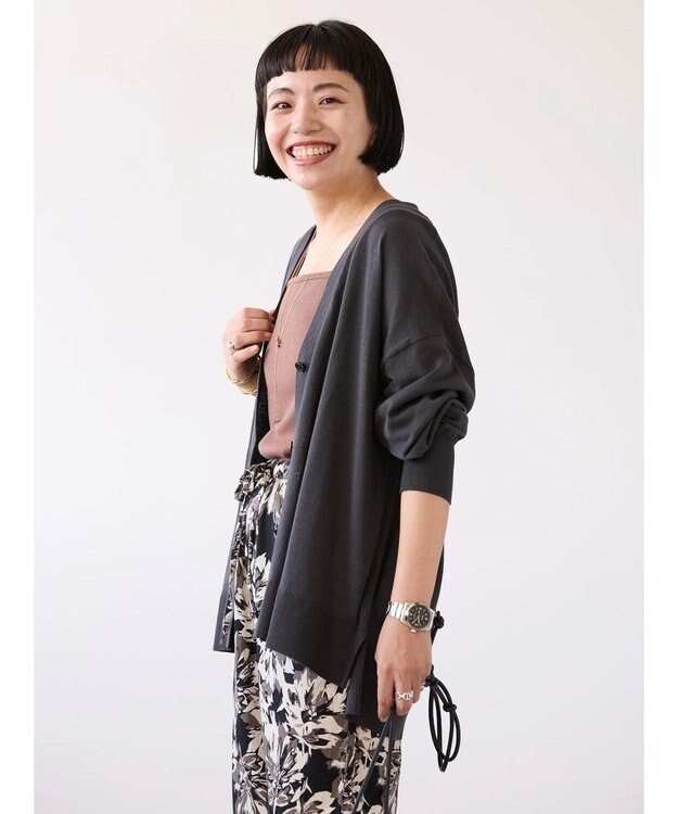 AMERICAN HOLIC ＵＶカットＶネックニットカーディガン Charcoal Gray
