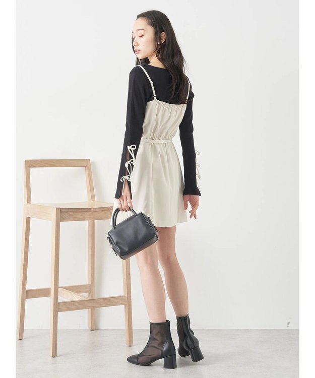 earth music&ecology トレンチ風キャミミニワンピース Ivory