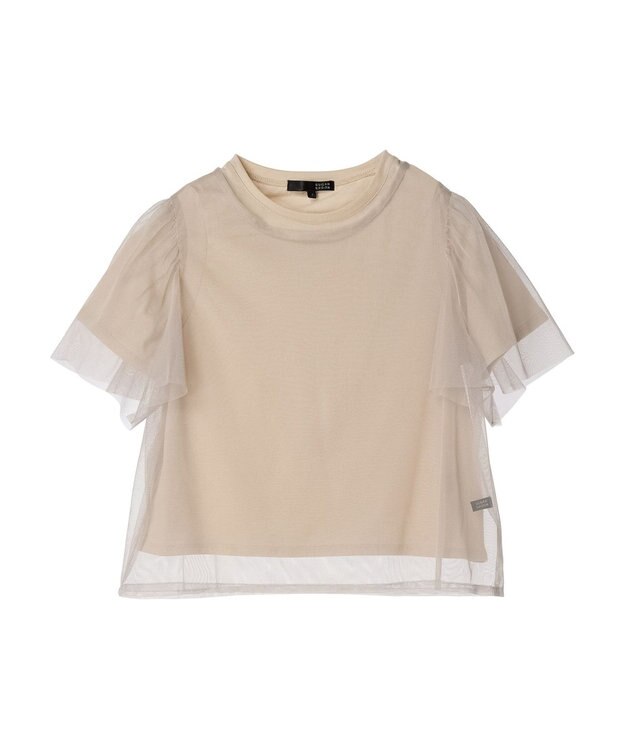 Green Parks ・ＳＵＧＡＲ　ＳＰＯＯＮ　ＳＥＴ２点チュールＴ＋カットＴ Beige