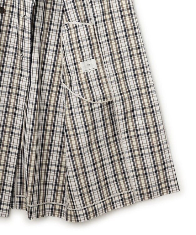 23区 S メモリーチェック トレンチコート ダークブラウン系3
