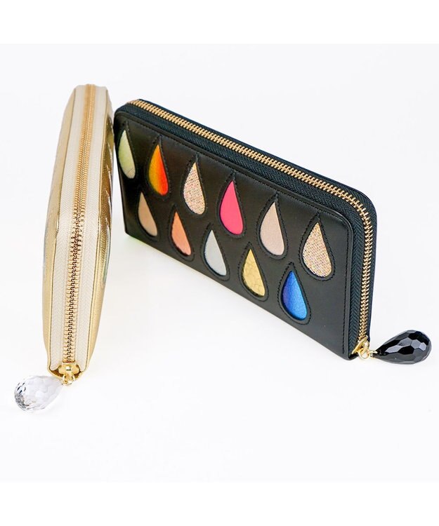 tsumori chisato CARRY ドロップス　ラウンドファスナー長財布 【かわいいデザイン！本革のやわらかな風合い】 ブラックⅡ