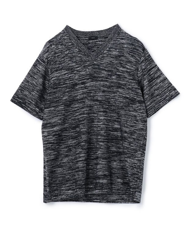 JOSEPH HOMME シャイニースラブブークレ ニットTシャツ ネイビー系