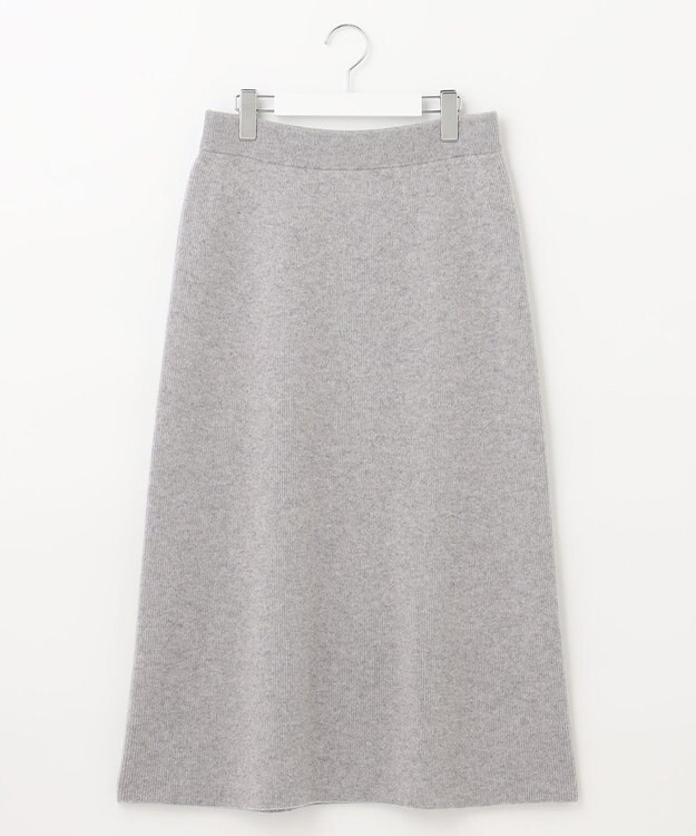自由区 【洗える】ウールカシミヤブレンド ニットスカート ライトグレー系