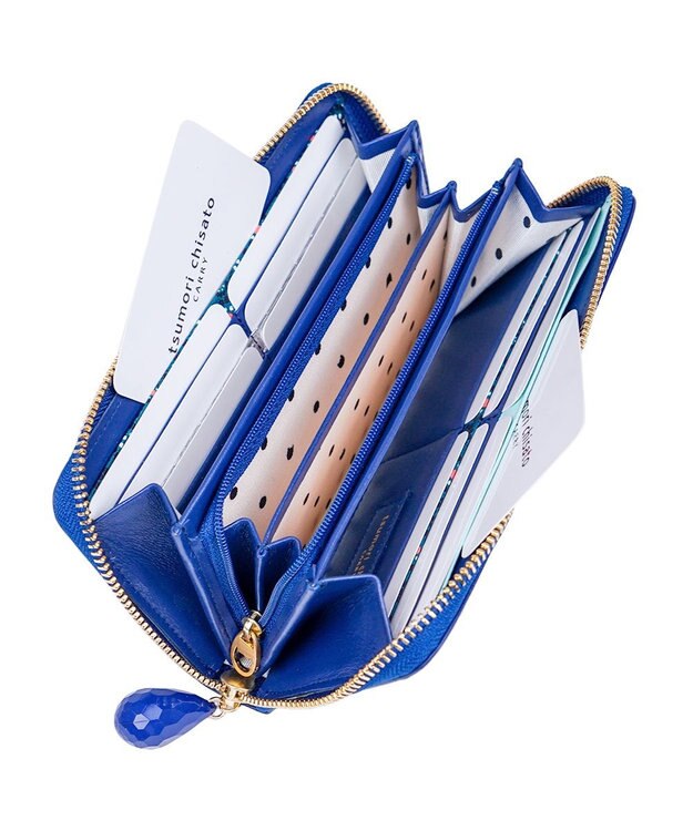 tsumori chisato CARRY ドロップス　ラウンドファスナー長財布 【かわいいデザイン！本革のやわらかな風合い】 ブルー