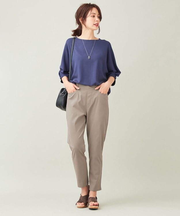 ANY 【ウエストゴム/ストレッチ/UVカット】大人の7daysデイリー パンツ モカ