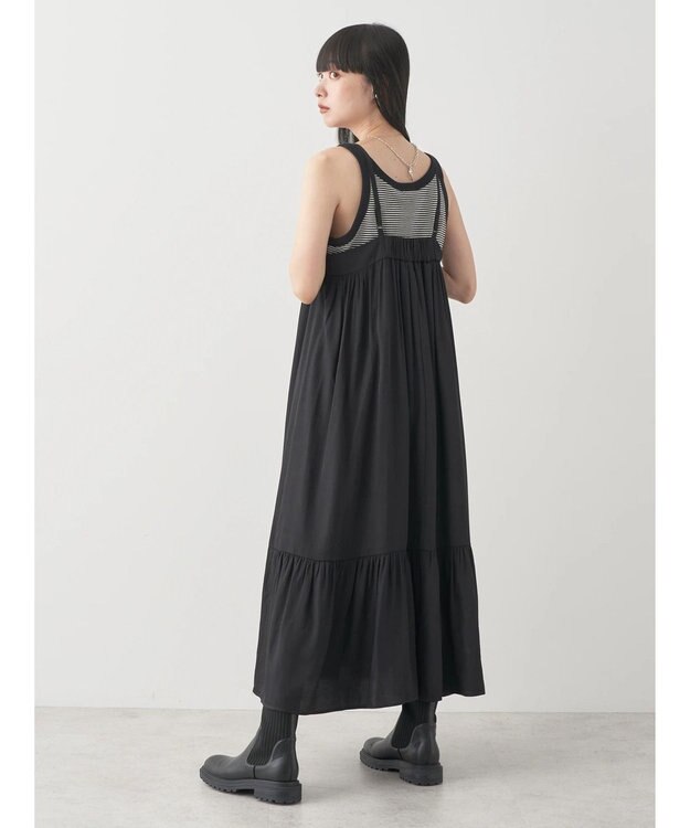 earth music&ecology ティアードキャミワンピース Black
