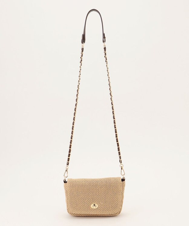 組曲 フラップミニショルダー バッグ ベージュ系